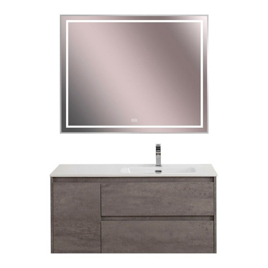 Тумба под раковину BelBagno Kraft-1200-2C-1A-SO-CG-R, 120 см, подвесная, Cemento Grigio, правая
