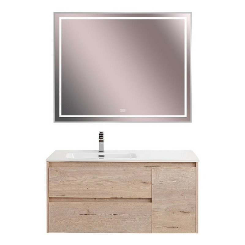 Тумба под раковину BelBagno Kraft-1200-2C-1A-SO-RGB-L, 120 см, подвесная, Rovere Galifax Bianco, левая