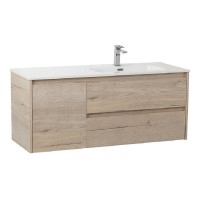 Тумба под раковину BelBagno Kraft-1200-2C-1A-SO-RGB-R, 120 см, подвесная, Rovere Galifax Bianco, правая