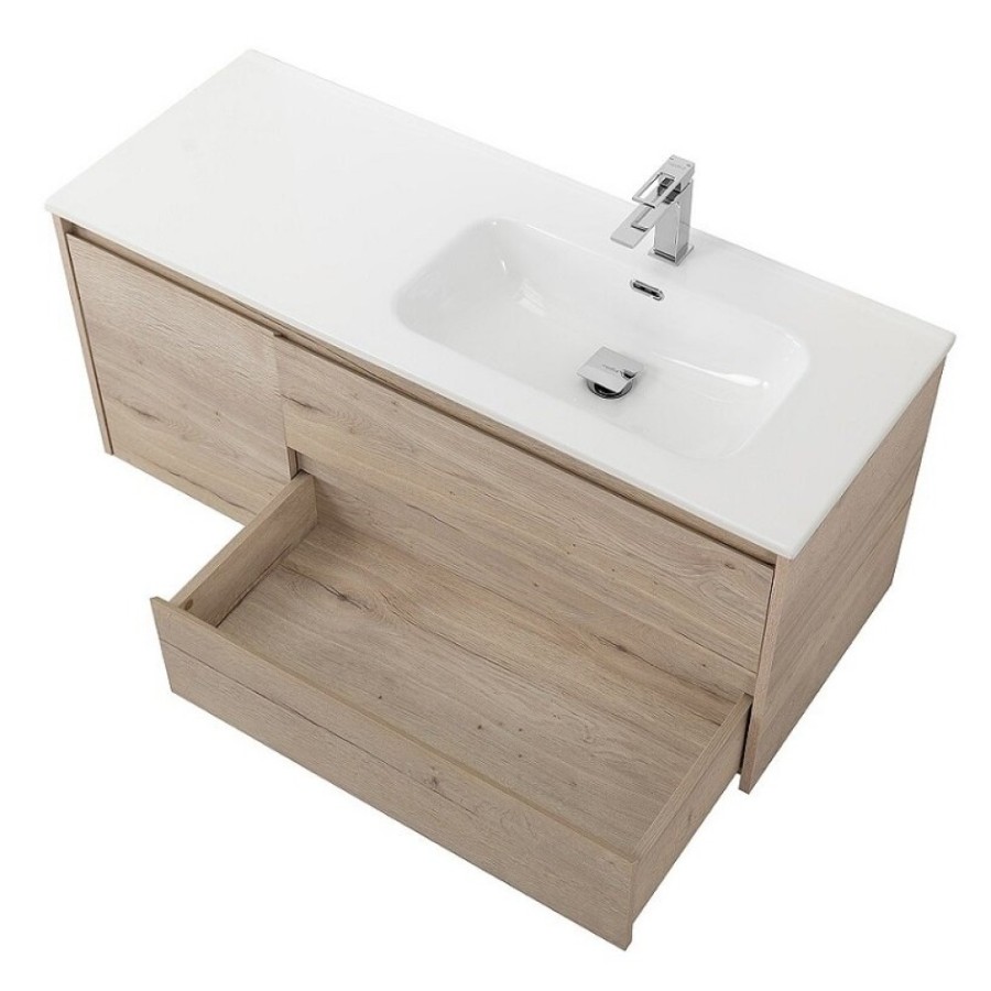 Тумба под раковину BelBagno Kraft-1200-2C-1A-SO-RGB-R, 120 см, подвесная, Rovere Galifax Bianco, правая