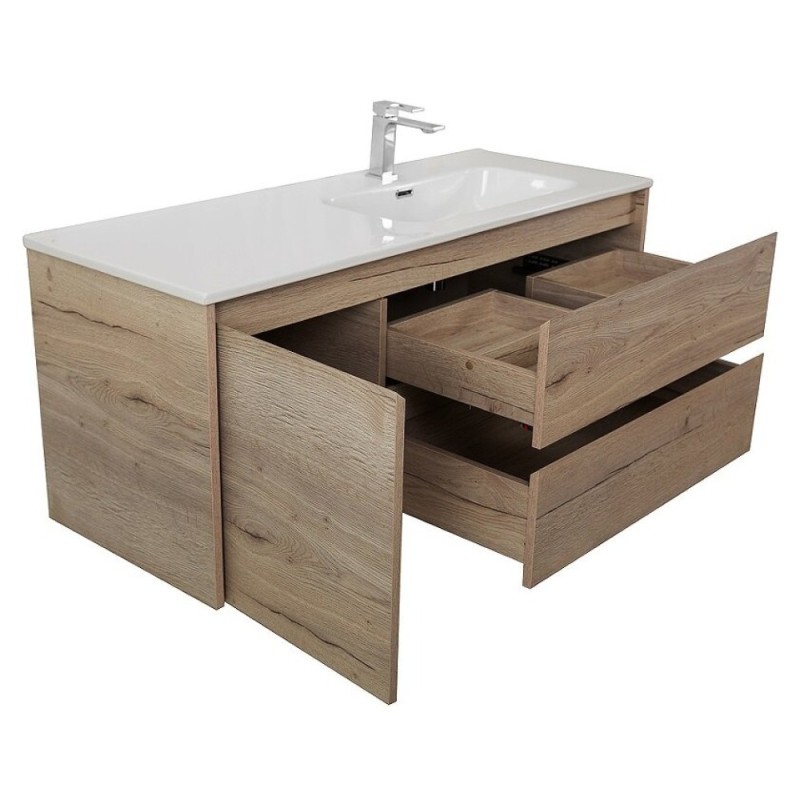 Тумба под раковину BelBagno Kraft-1200-2C-1A-SO-RGB-R, 120 см, подвесная, Rovere Galifax Bianco, правая
