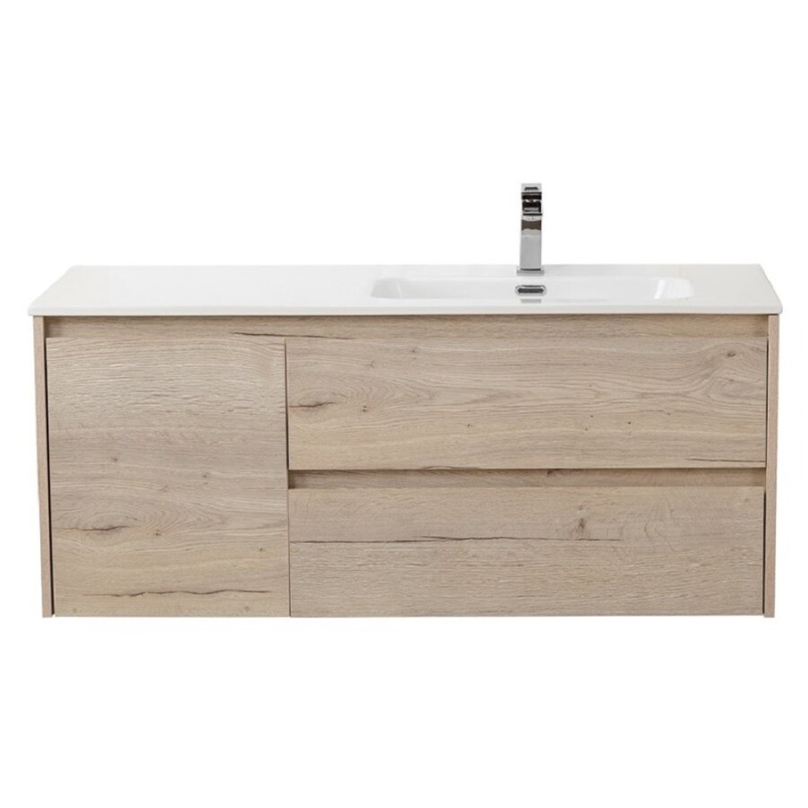 Тумба под раковину BelBagno Kraft-1200-2C-1A-SO-RGB-R, 120 см, подвесная, Rovere Galifax Bianco, правая