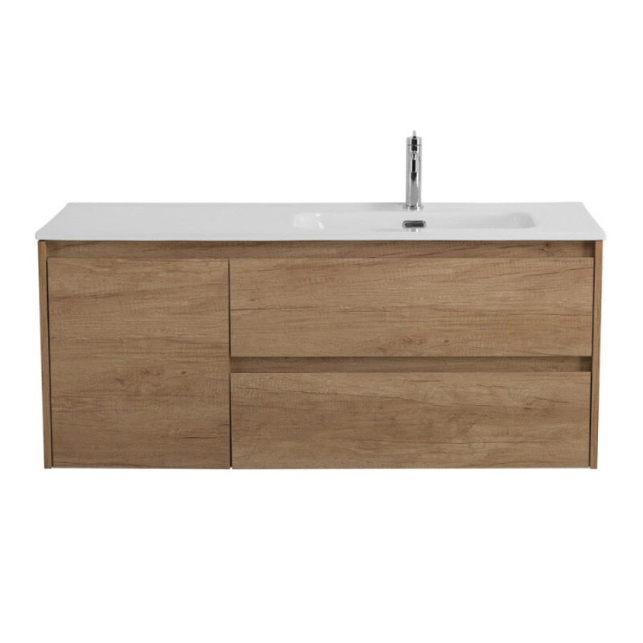 Тумба под раковину BelBagno Kraft KRAFT-1200-2C-1A-SO-RNN-L/KRAFT-1200-2C-1A-SO-RNN-R, 120 см, подвесная, левая/правая, цвет Rovere Nebrasca Nature