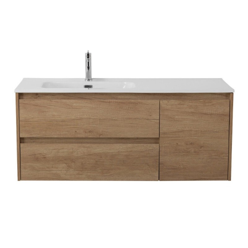Тумба под раковину BelBagno Kraft KRAFT-1200-2C-1A-SO-RNN-L/KRAFT-1200-2C-1A-SO-RNN-R, 120 см, подвесная, левая/правая, цвет Rovere Nebrasca Nature