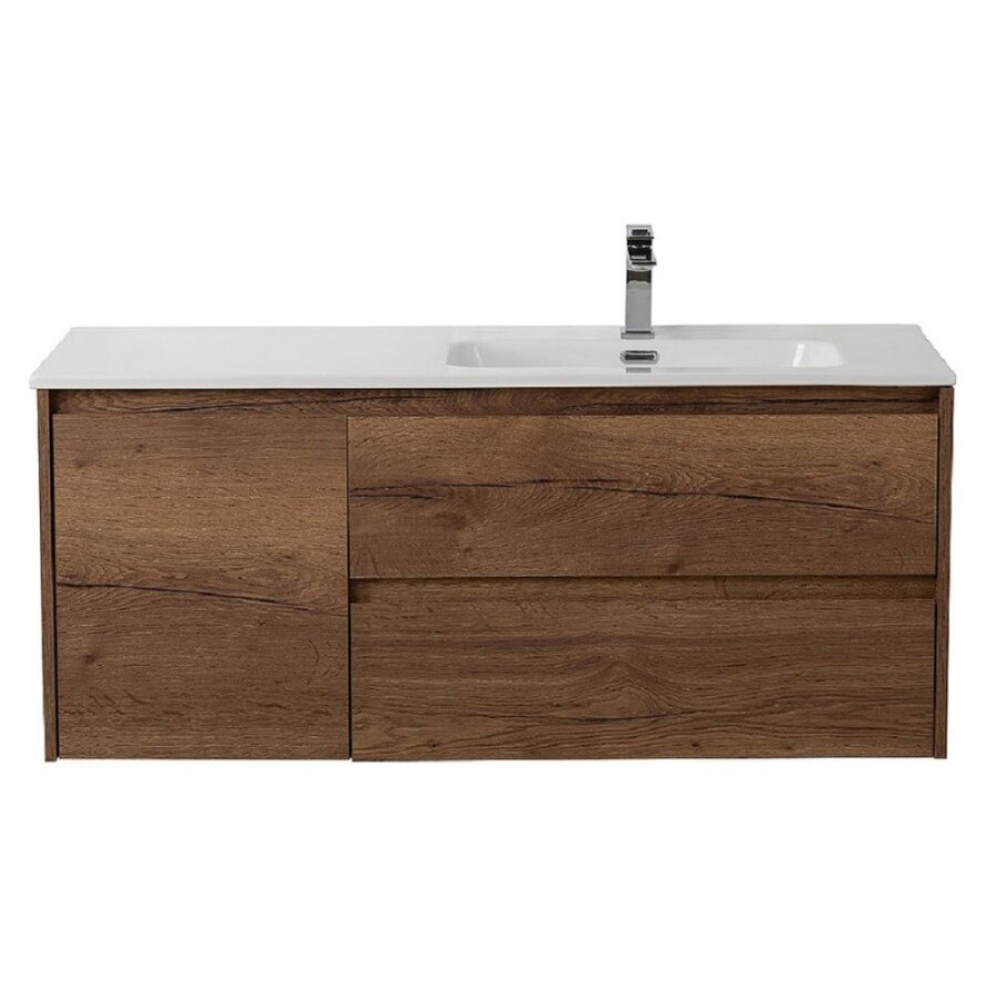Тумба под раковину BelBagno Kraft-1200-2C-1A-SO-RT-R, 120 см, подвесная, Rovere Tabacco, правая