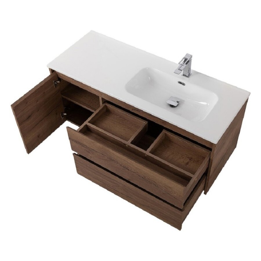 Тумба под раковину BelBagno Kraft-1200-2C-1A-SO-RT-R, 120 см, подвесная, Rovere Tabacco, правая