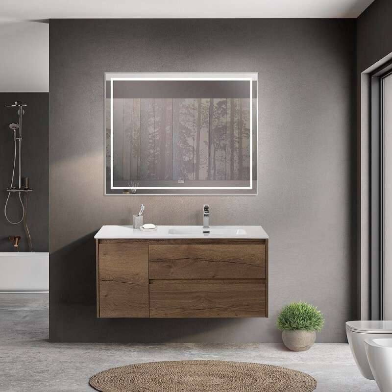 Тумба под раковину BelBagno Kraft-1200-2C-1A-SO-RT-R, 120 см, подвесная, Rovere Tabacco, правая