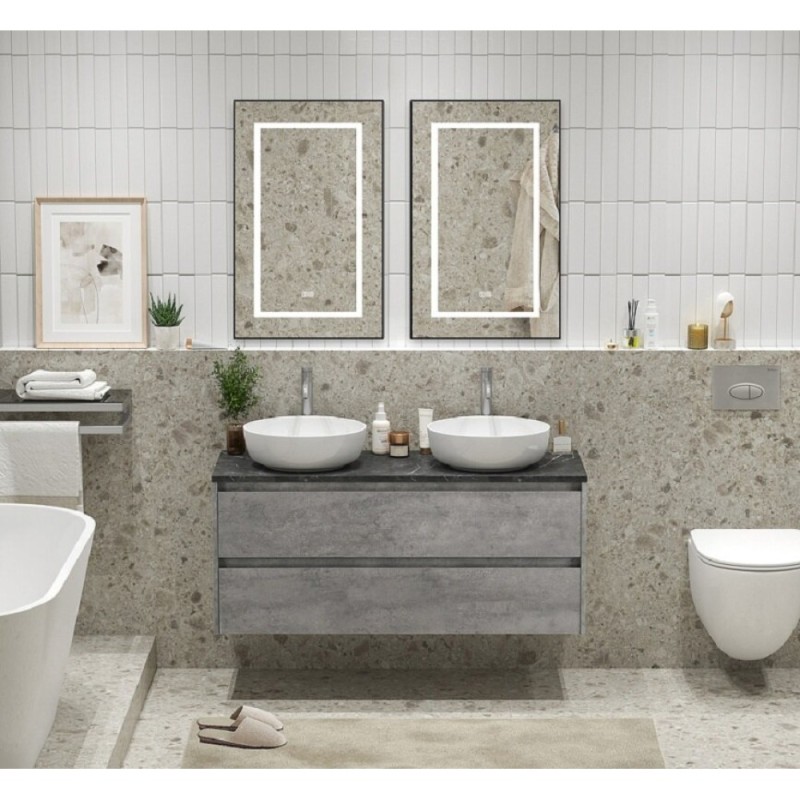 Тумба под раковину BelBagno Kraft-1200-2C-SO-2-CG, 120 см, подвесная, Cemento Grigio