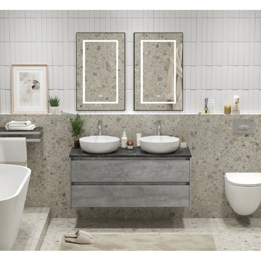 Тумба под раковину BelBagno Kraft-1200-2C-SO-2-CG, 120 см, подвесная, Cemento Grigio