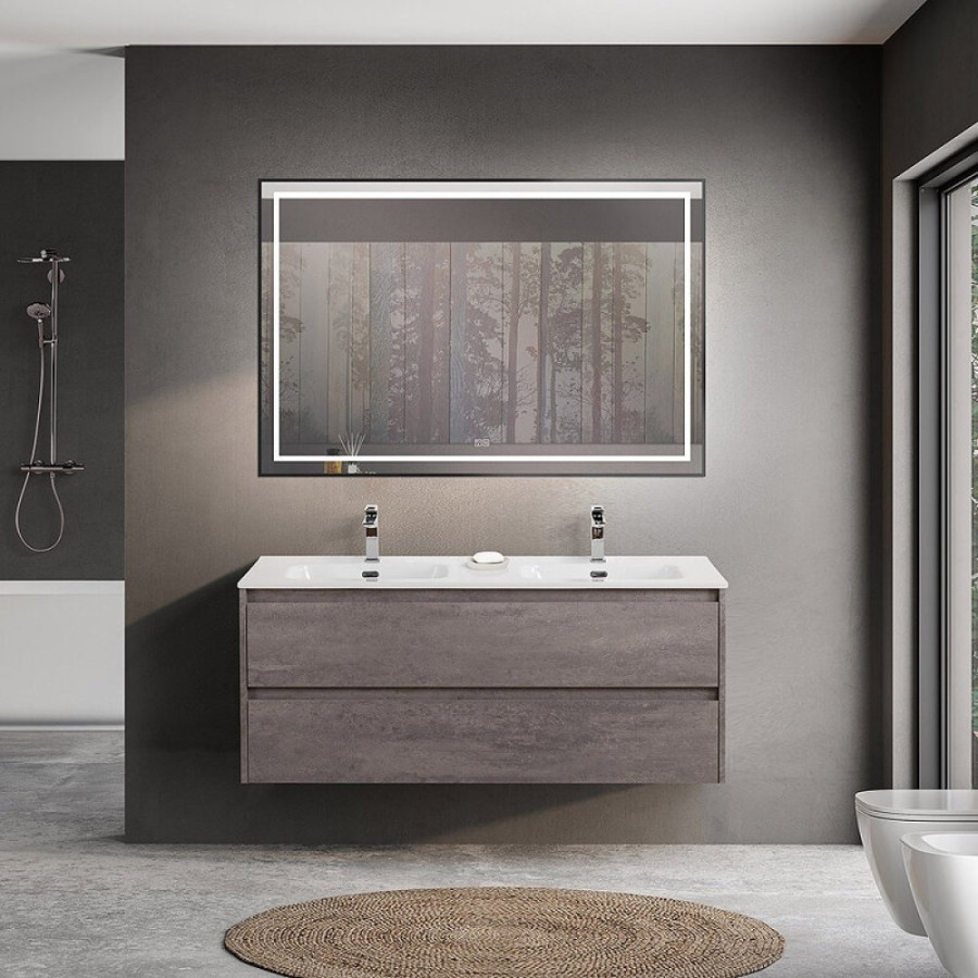 Тумба под раковину BelBagno Kraft-1200-2C-SO-2-CG, 120 см, подвесная, Cemento Grigio