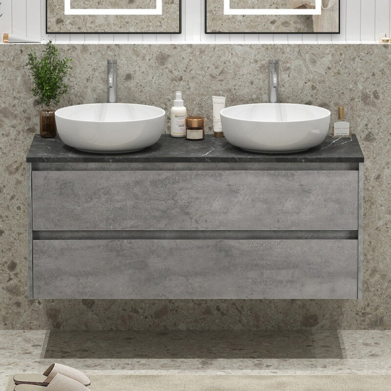 Тумба под раковину BelBagno Kraft-1200-2C-SO-2-CG, 120 см, подвесная, Cemento Grigio