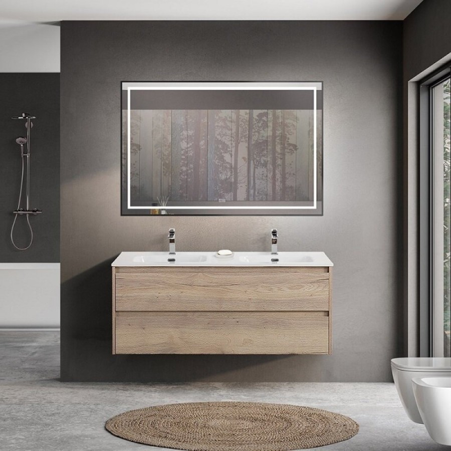 Тумба под раковину BelBagno Kraft-1200-2C-SO-2-RGB, 120 см, подвесная, Rovere Galifax Bianco