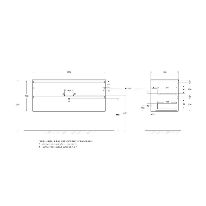 Тумба под раковину BelBagno KRAFT-1200-2C-SO-BO, 120 см, подвесная, цвет Bianco Opaco