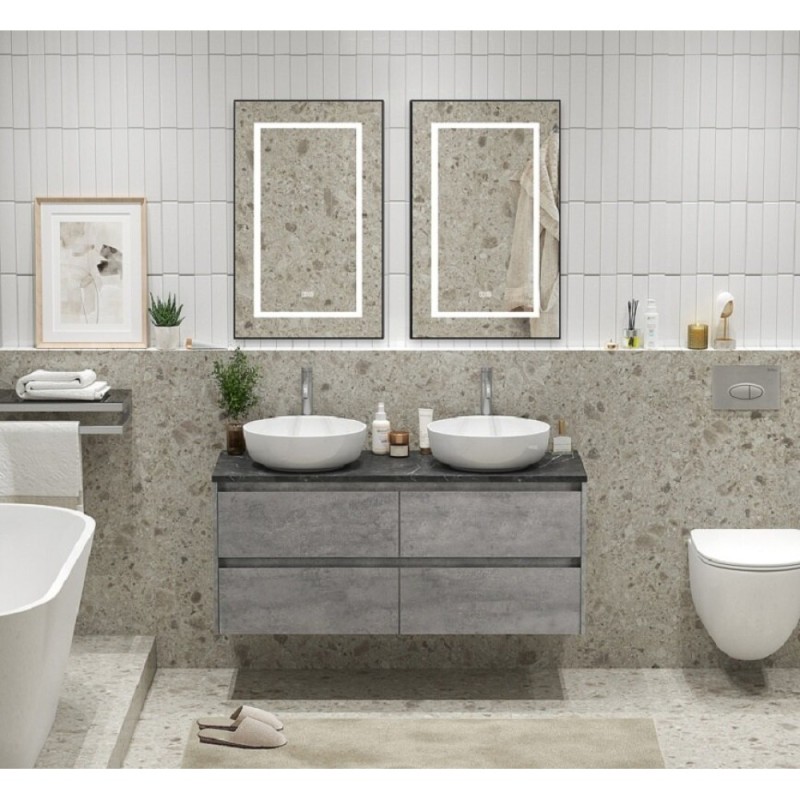 Тумба под раковину BelBagno Kraft-1200-4C-SO-2-CG, 120 см, подвесная, Cemento Grigio