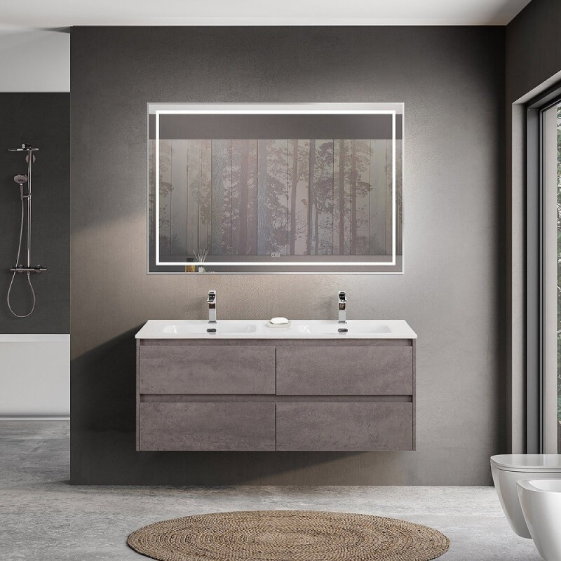 Тумба под раковину BelBagno Kraft-1200-4C-SO-2-CG, 120 см, подвесная, Cemento Grigio