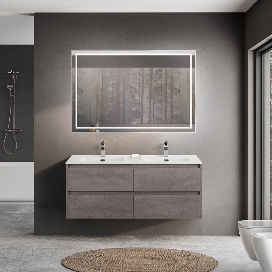Тумба под раковину BelBagno Kraft-1200-4C-SO-2-CG, 120 см, подвесная, Cemento Grigio