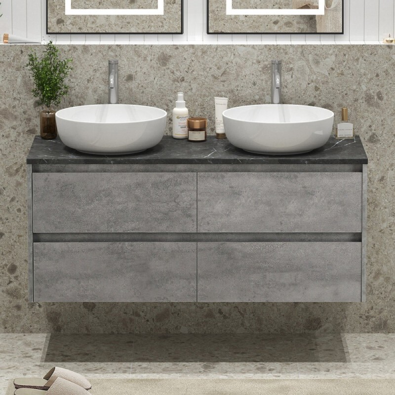 Тумба под раковину BelBagno Kraft-1200-4C-SO-2-CG, 120 см, подвесная, Cemento Grigio