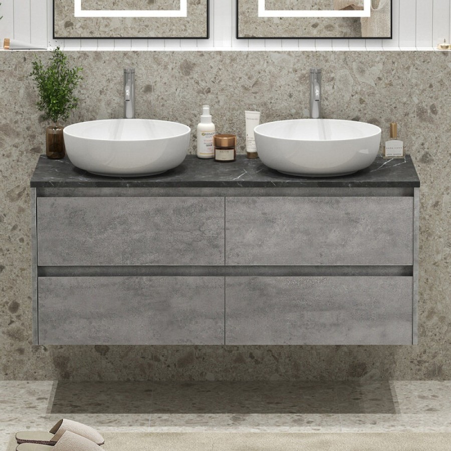 Тумба под раковину BelBagno Kraft-1200-4C-SO-2-CG, 120 см, подвесная, Cemento Grigio