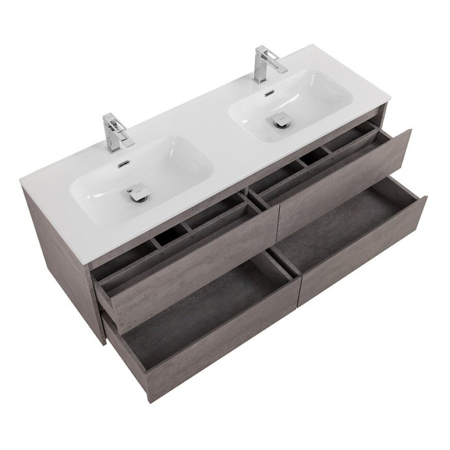 Тумба под раковину BelBagno Kraft-1200-4C-SO-2-CG, 120 см, подвесная, Cemento Grigio