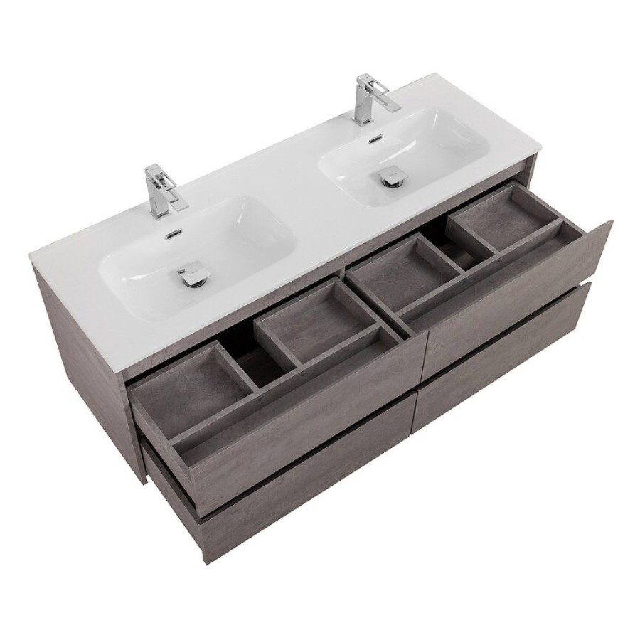Тумба под раковину BelBagno Kraft-1200-4C-SO-2-CG, 120 см, подвесная, Cemento Grigio