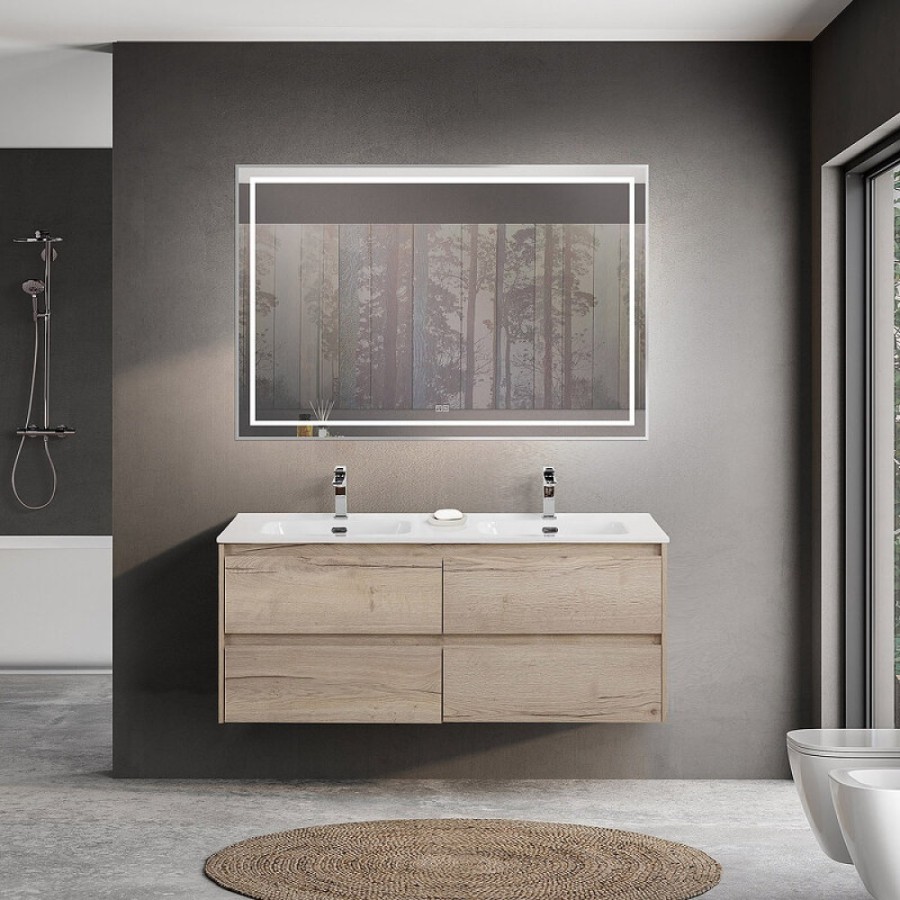 Тумба под раковину BelBagno Kraft-1200-4C-SO-2-RGB, 120 см, подвесная, Rovere Galifax Bianco