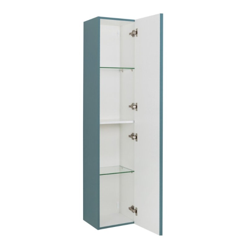 Шкаф-пенал BelBagno KRAFT-1600-1A-SC-AO, 33 см, подвесной, цвет голубой матовый