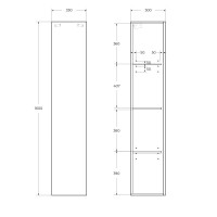 Шкаф-пенал BelBagno KRAFT-1600-1A-SC-BO, 33 см, подвесной, цвет Bianco Opaco