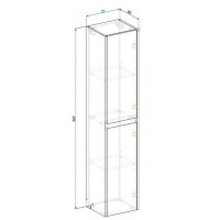 Пенал BelBagno KRAFT-1600-2A-SC-RT подвесной, Rovere Tabacco L/R