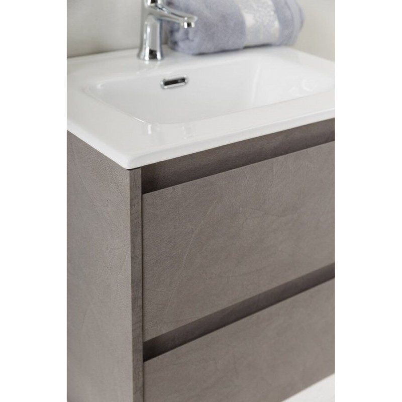 Тумба под раковину BelBagno KRAFT 39-500/390-2C-SO-PG 50 cм подвесная с 2 ящиками, Pietra Grigio