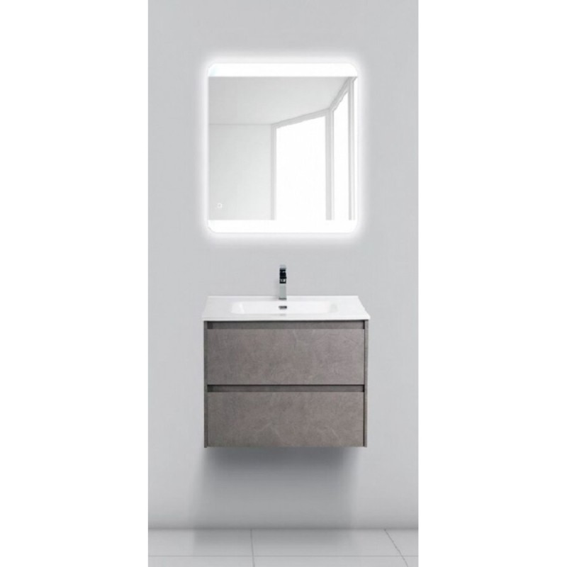 Тумба под раковину BelBagno KRAFT 39-600/390-2C-SO-PG 60 cм подвесная с 2 ящиками, Pietra Grigio