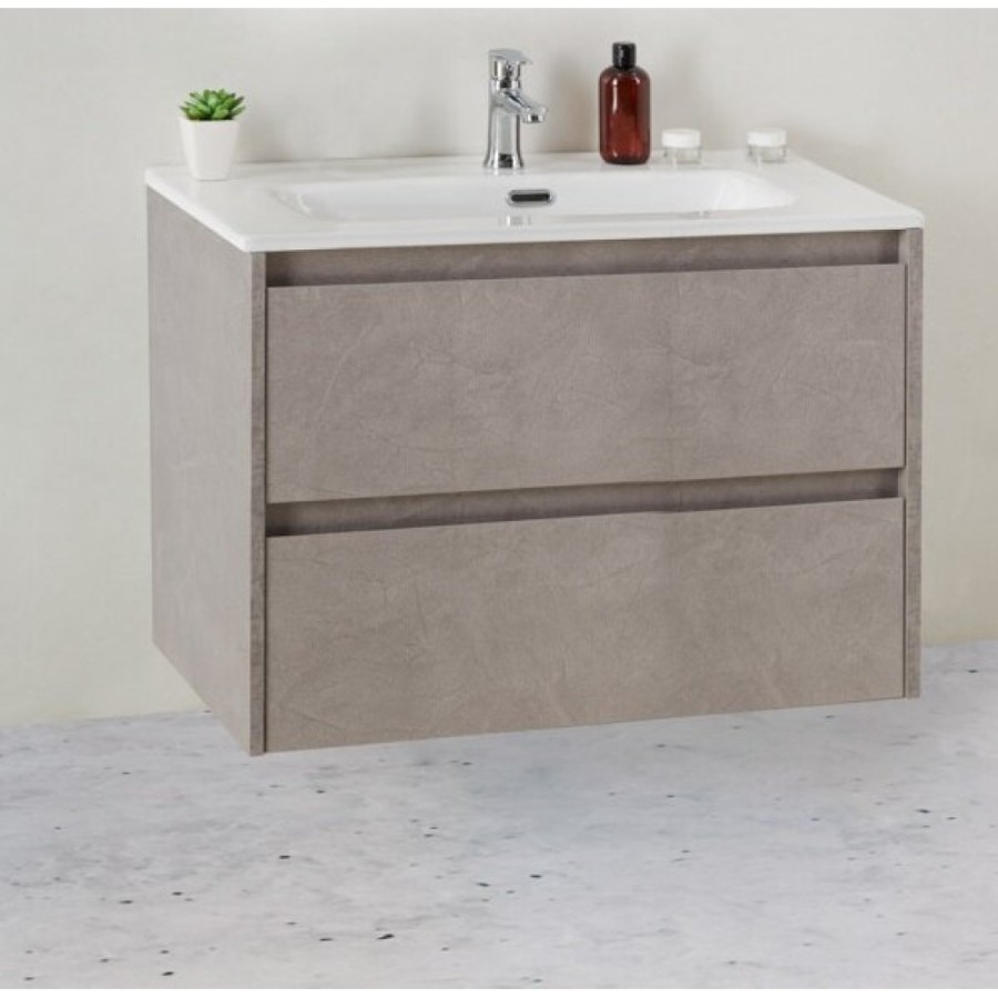 Тумба под раковину BelBagno KRAFT 39-700/390-2C-SO-PG 70 cм подвесная с 2 ящиками, Pietra Grigio