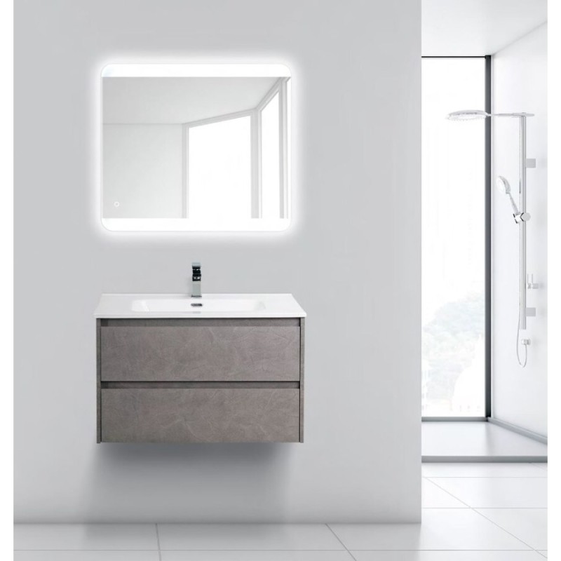 Тумба под раковину BelBagno KRAFT 39-800/390-2C-SO-PG 80 cм подвесная с 2 ящиками, Pietra Grigio