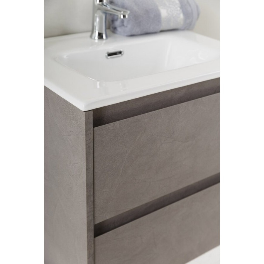Тумба под раковину BelBagno KRAFT 39-800/390-2C-SO-PG 80 cм подвесная с 2 ящиками, Pietra Grigio