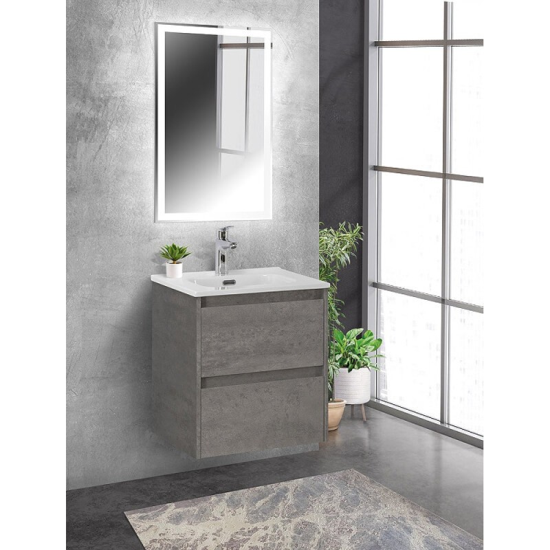 Тумба под раковину BelBagno Kraft-500-2C-SO-CG, 50 см, подвесная, Cemento Grigio