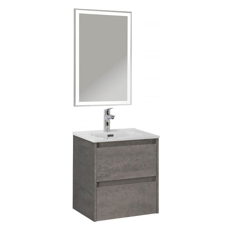 Тумба под раковину BelBagno Kraft-500-2C-SO-CG, 50 см, подвесная, Cemento Grigio