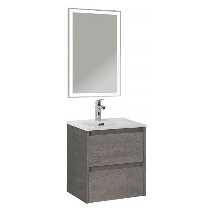 Тумба под раковину BelBagno Kraft-500-2C-SO-CG, 50 см, подвесная, Cemento Grigio
