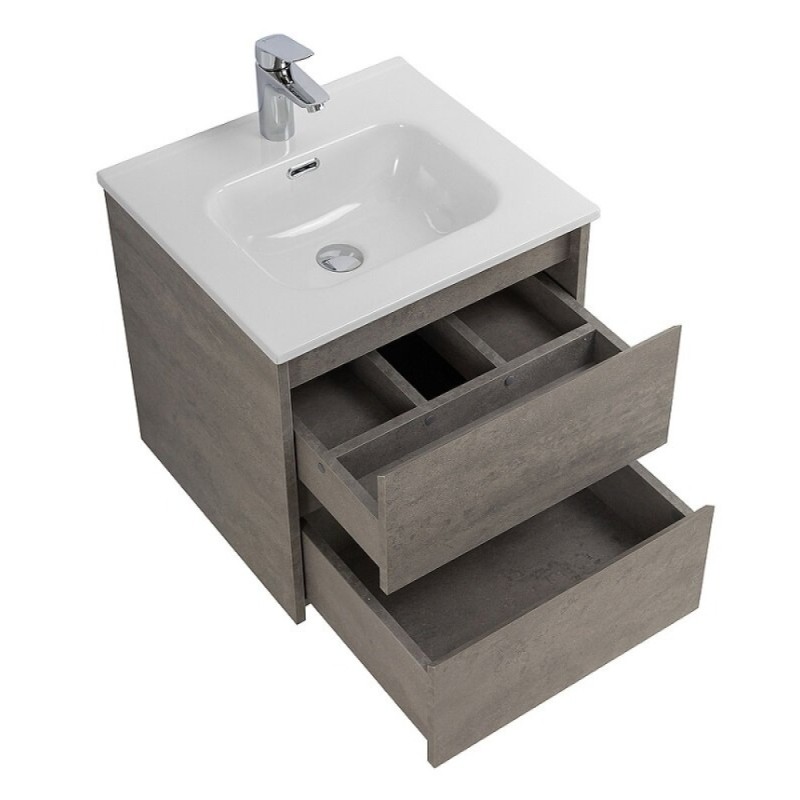 Тумба под раковину BelBagno Kraft-500-2C-SO-CG, 50 см, подвесная, Cemento Grigio