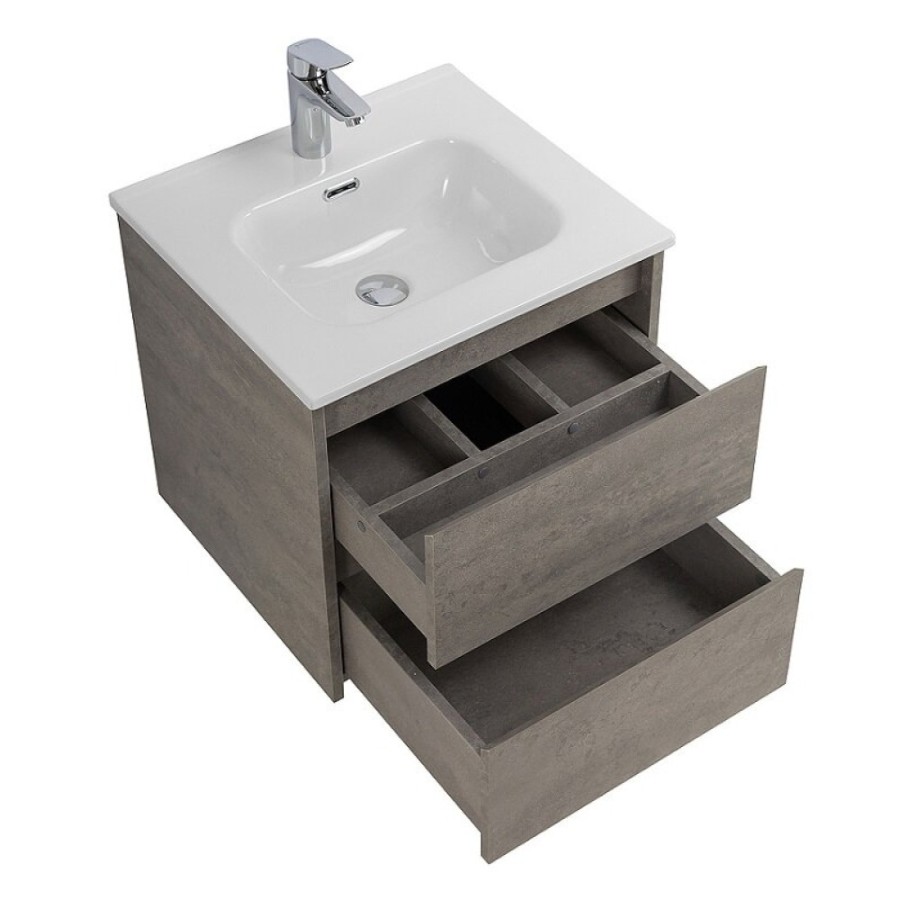 Тумба под раковину BelBagno Kraft-500-2C-SO-CG, 50 см, подвесная, Cemento Grigio