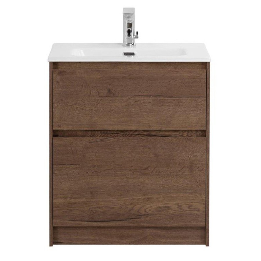 Тумба под раковину BelBagno Kraft 60, напольная, цвет Rovere Tabacco, KRAFT-600-2C-PIA-RT