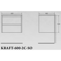 Тумба под раковину BelBagno Kraft KRAFT-600-2C-SO-PG, подвесная, серая сосна