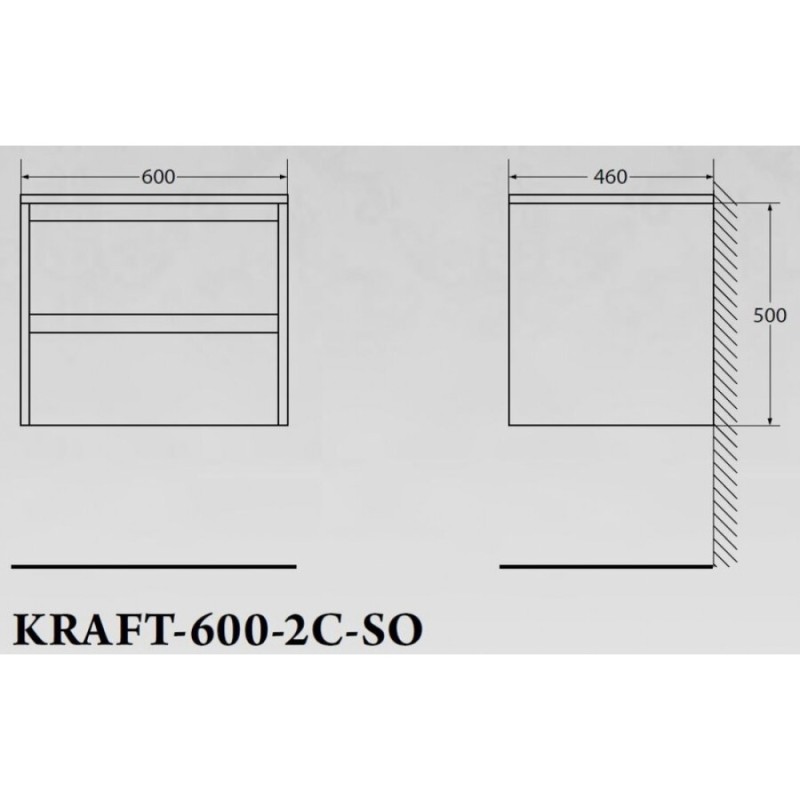 Тумба под раковину BelBagno Kraft KRAFT-600-2C-SO-RT подвесная, Rovere Tabacco