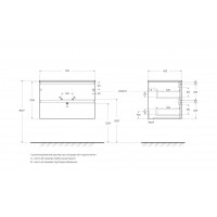 Тумба под раковину BelBagno KRAFT-750-2C-SO-BO, 75 см, подвесная, цвет Bianco Opaco
