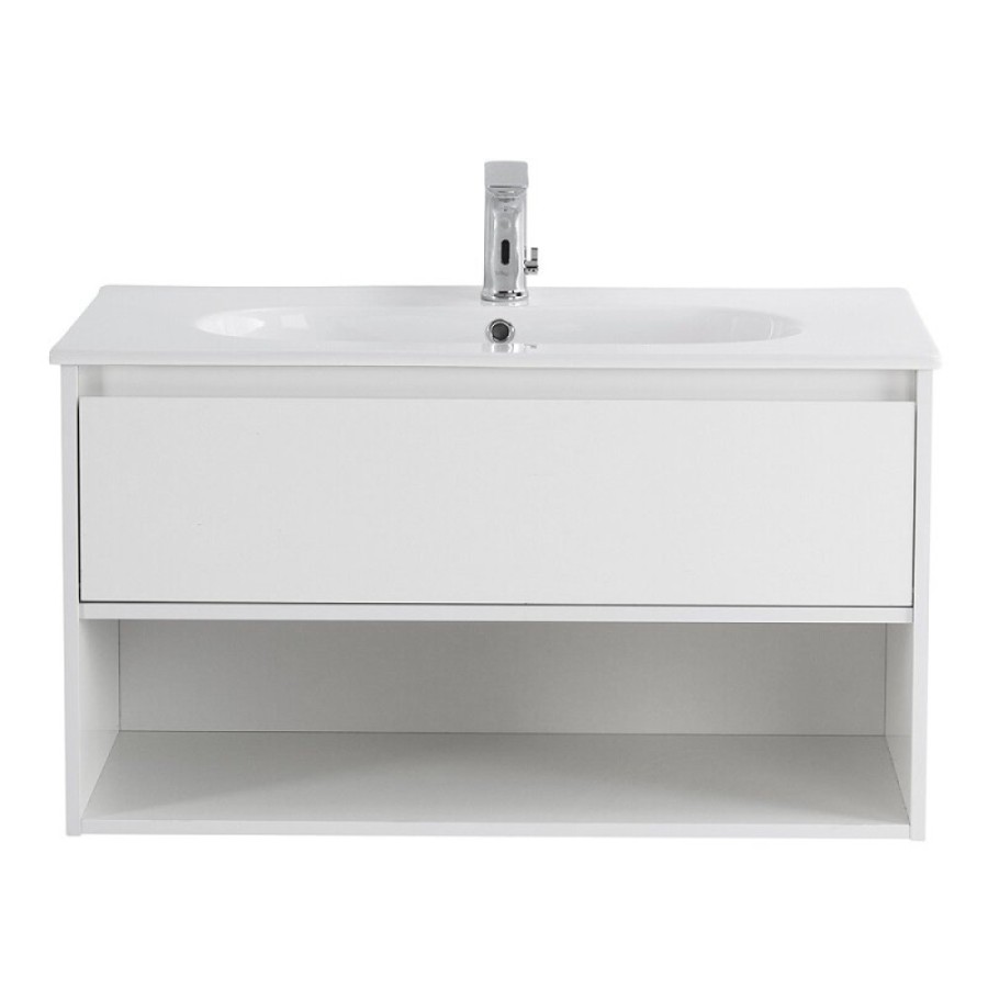 Тумба под раковину BelBagno Kraft 80, подвесная, цвет Bianco Opaco, Kraft-800-1C-SO-BO