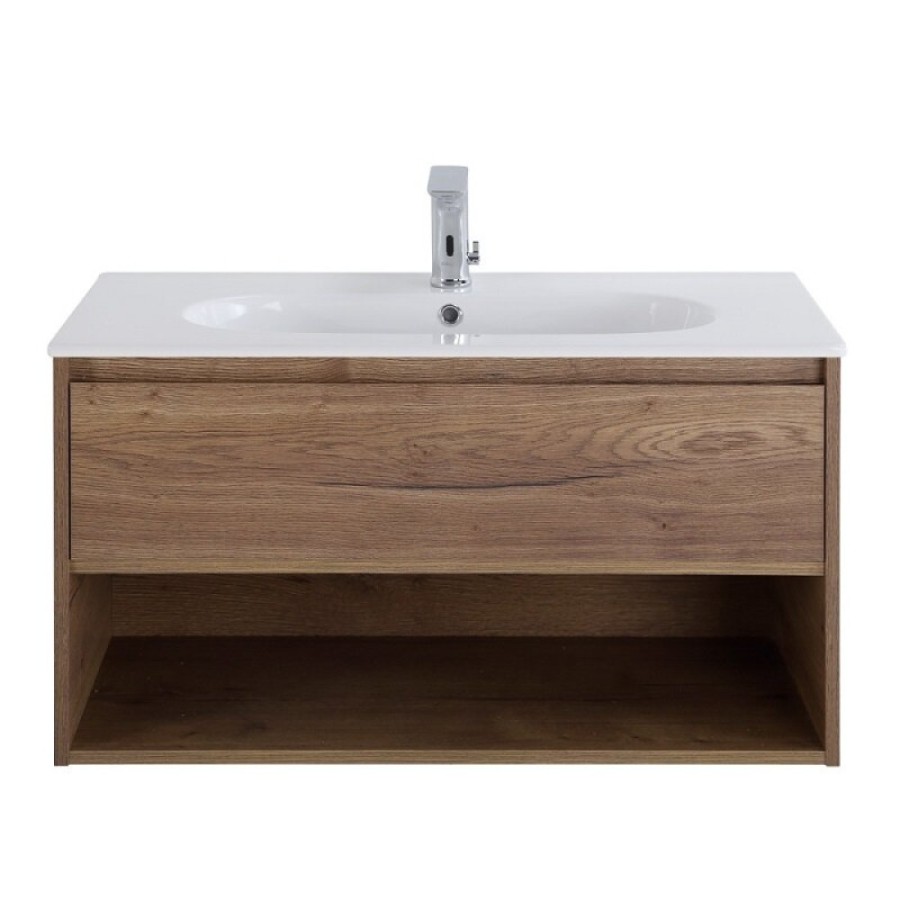 Тумба под раковину BelBagno Kraft 80, подвесная, цвет Rovere Tabacco, Kraft-800-1C-SO-RT