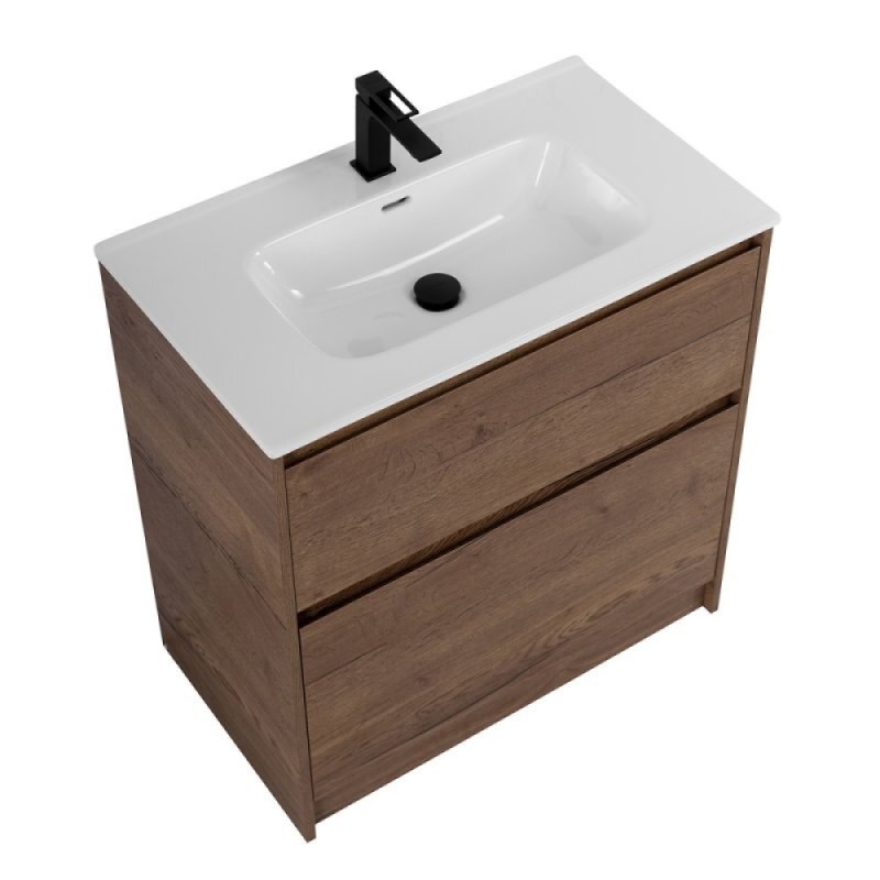 Тумба под раковину BelBagno Kraft 80, напольная, цвет Rovere Tabacco, KRAFT-800-2C-PIA-RT