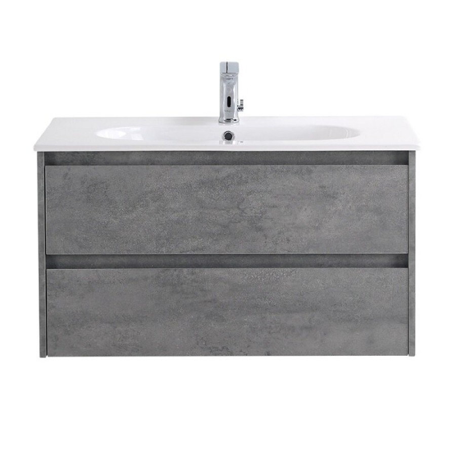 Тумба под раковину BelBagno Kraft 80, подвесная, цвет Cemento Grigio, Kraft-800-2C-SO-CG