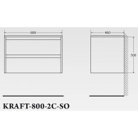 Тумба под раковину BelBagno Kraft KRAFT-800-2C-SO-PG, подвесная, серая сосна
