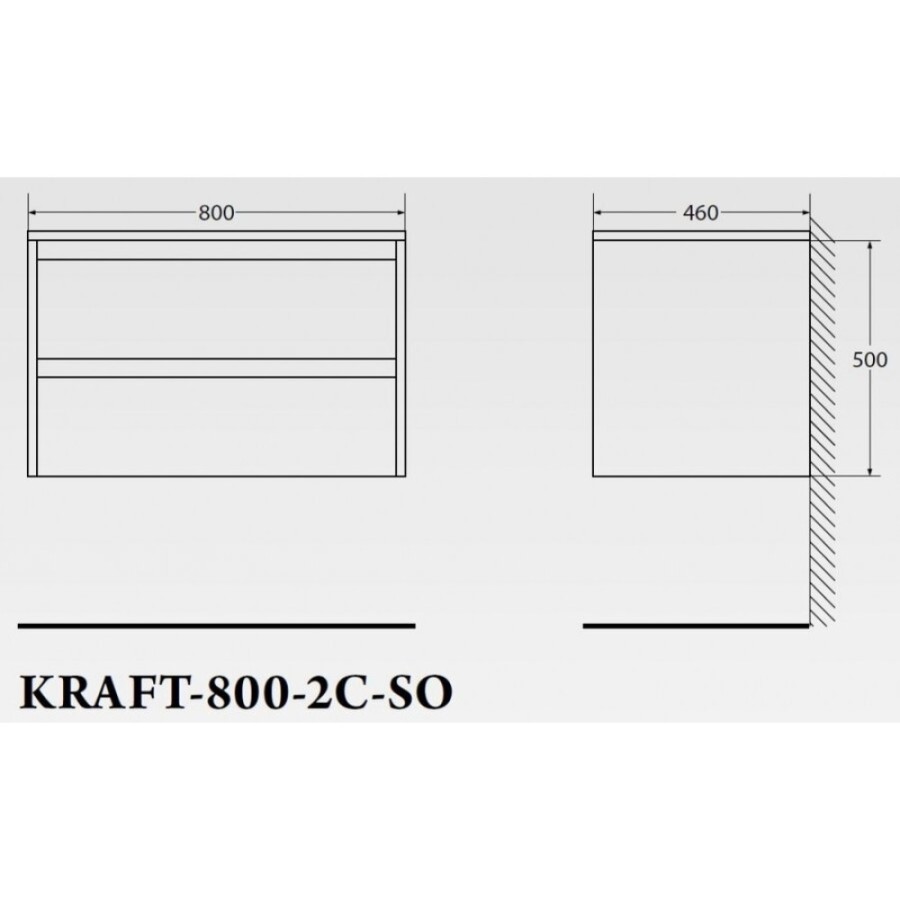 Тумба под раковину BelBagno Kraft KRAFT-800-2C-SO-PG, подвесная, серая сосна