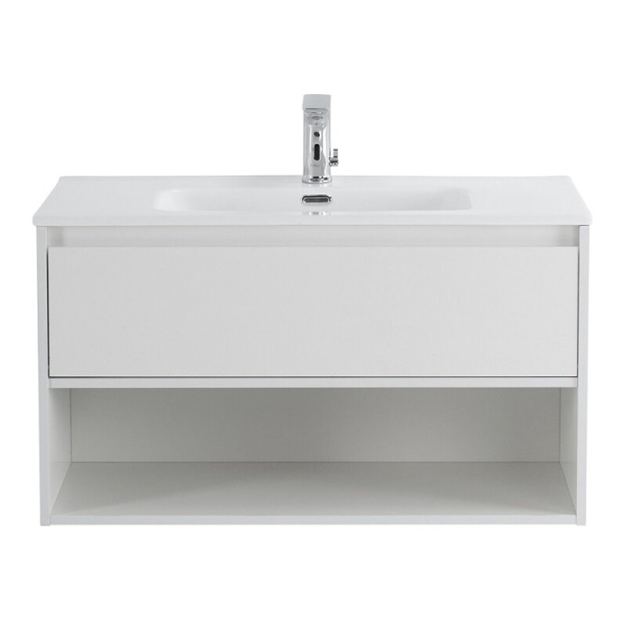 Тумба под раковину BelBagno Kraft 90, подвесная, цвет Bianco Opaco, Kraft-900-1C-SO-BO