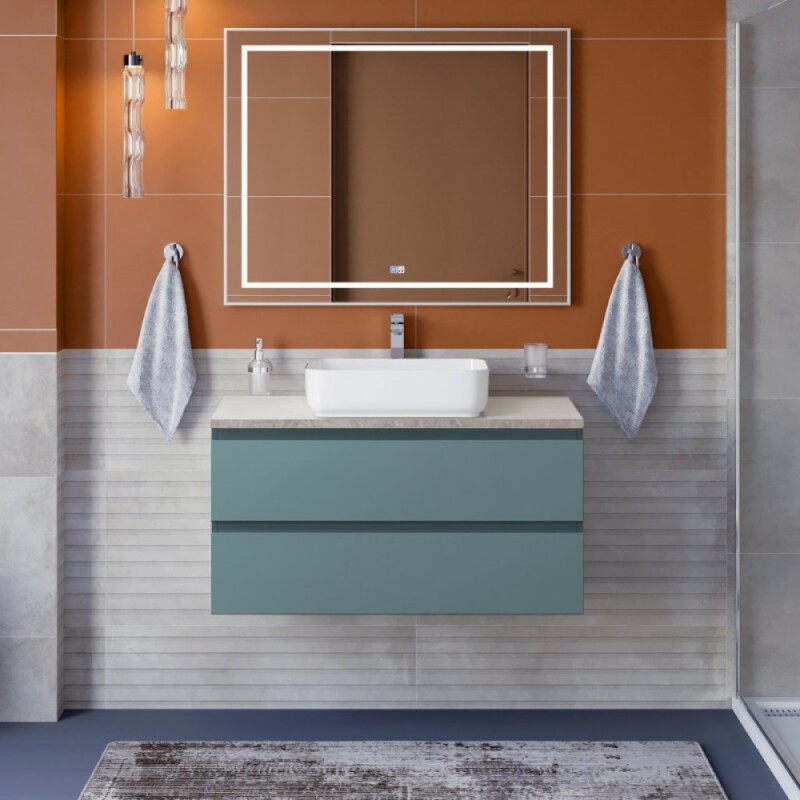 Тумба под раковину BelBagno KRAFT-900-2C-SO-AO, 90 см, подвесная, цвет голубой матовый